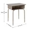 Emma and Oliver Jacobs Desk/Chair Set with Metal Open Front Storage Box, Desktop, Metal Frame and Stackable Flex Comfort Classroom Chair
